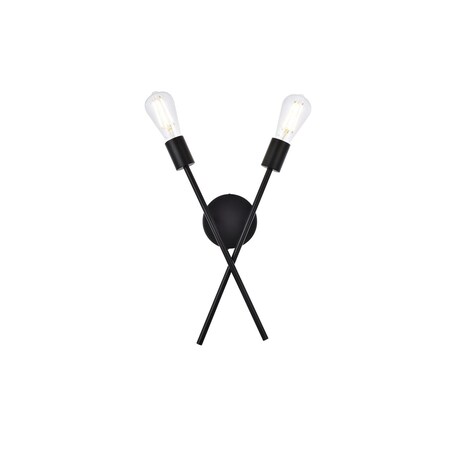 Armin 2 Lights Wall Sconce In Black